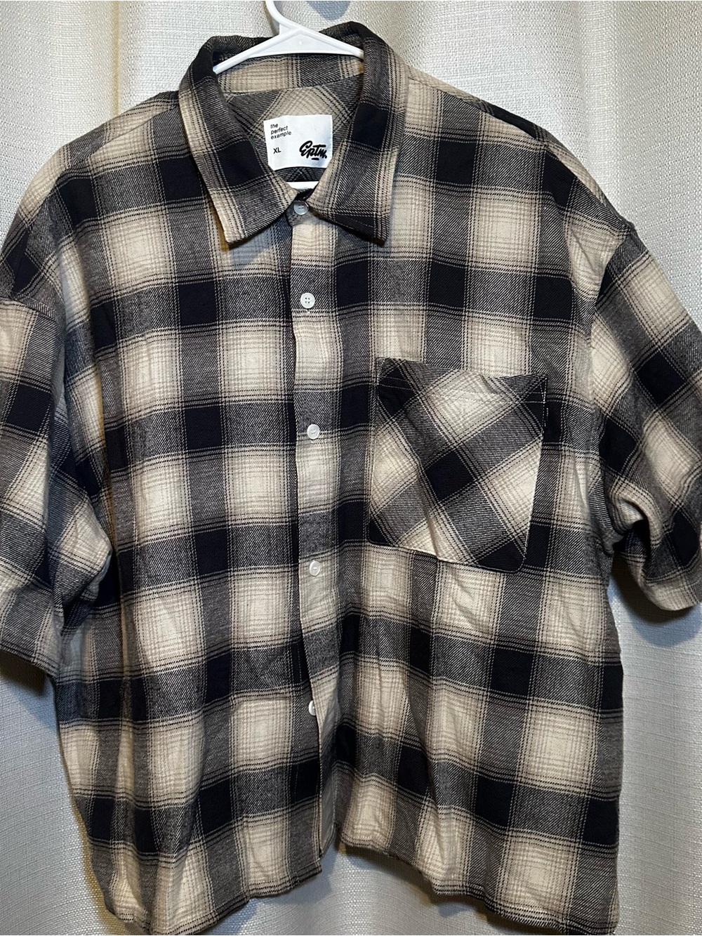 EPTM “The Perfect Example” short-sleeve plaid button-up, size XL